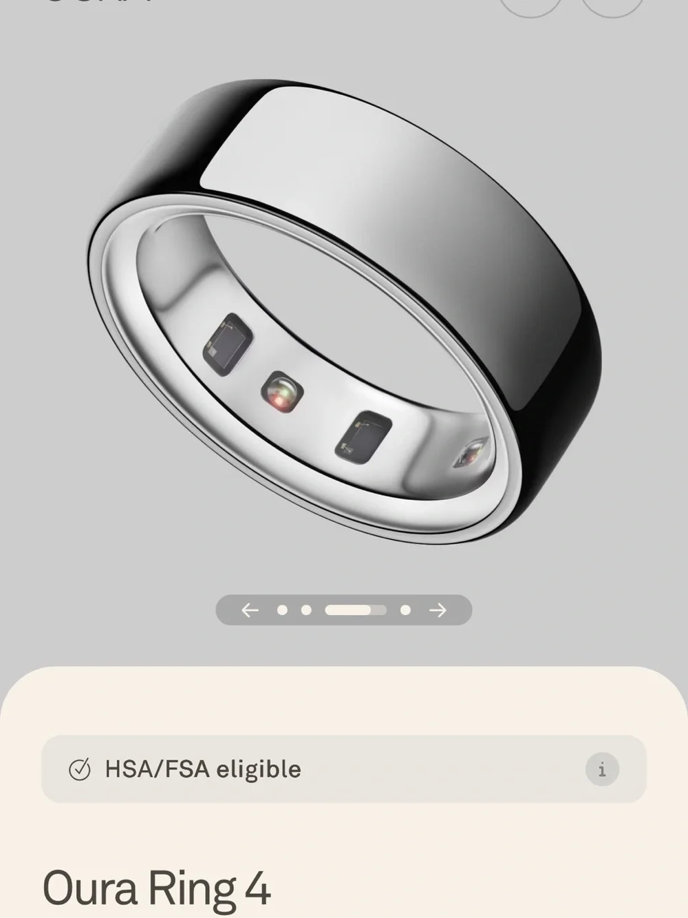 Oura Ring 4 — Polished Silver Smart Ring